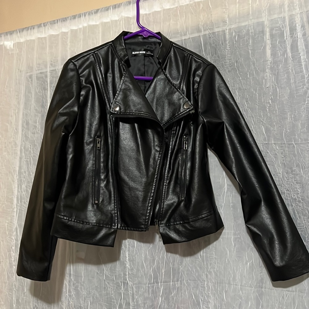Blush mark faux leather jacket